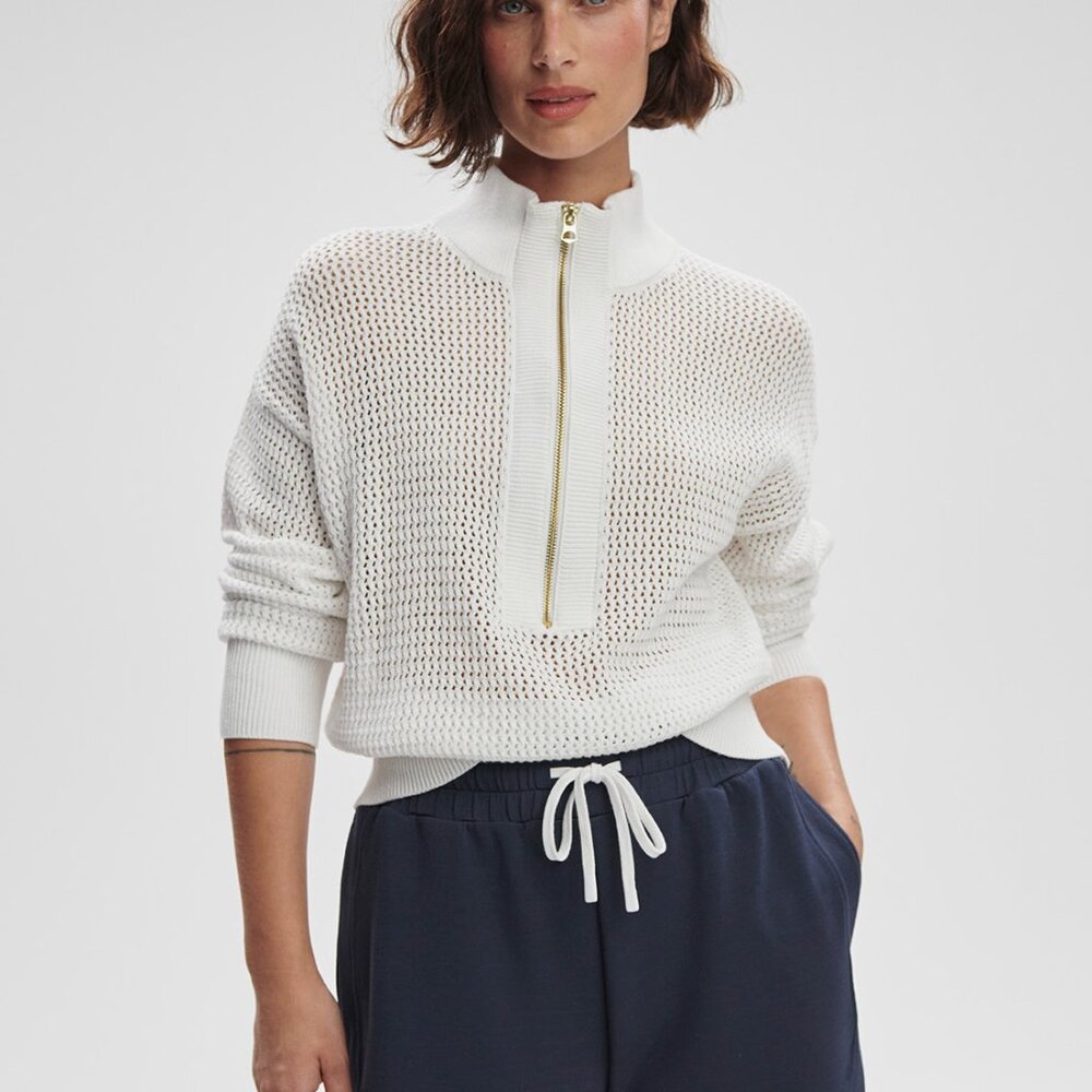 Varley White Half-Zip Sweater size XL NWT